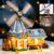 HUNKING 1,742 Pieces Farm Building Block Set with Windmill, Animals, Lights