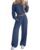 Huukeay Women’s 2 Piece Lounge Set, Off Shoulder Outfits, Haze Blue, X-Large