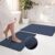 H.VERSAILTEX Bath Mat Set of 2 for Bathroom, Ultra Thin Chenille Bathroom Rugs Quick Dry Absorbent Non Slip Rubber Backing, Machine Washable Fits Under Door, 32″x20″ & 24″x17″, Blue
