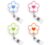 HWSDSGO 4 Pack Flower Badge Reels, Cute Retractable ID Badge Holder Clips with Clear Snap Strap, Floral Badge Reel Set for Nurses, Teachers, Office Staff, Students, Blue Pink Green Orange