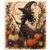 HXYDGQ Halloween DIY Beaded Art Kit, Pumpkin Ghost Witch Crow Canvas Craft for Fall Home Decor (Witch)