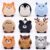 HyDren 9 Pcs Mini Dinosaur Plush Keychains, 3.2 Inch Round Stuffed Animal Toys for Kids, Classroom Prizes, Birthday Gifts, School Rewards for Boys and Girls (Animal Style)