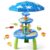 HYES Water Table for Toddlers 3-5, 3-Tier 6 Zones Water Sand Table with Umbrella, Rain Showers Splash Pond Toys for Outdoor Beach Backyard Summer, Kids Activity Sensory Playset for Boys Girls, Blue