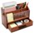 HYMENEX Wood Desk Organizer with Drawer, Bill Mail Organizer Countertop Workspace Organizers for Office Supplies Desk Organization Letter Holder