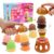 Ice Cream Stacking Toys, 20PCS Pretend Play Set with 2 Scoops, Ice Cream Tower Balancing Game, Montessori Educational Fine Motor Skills Game, Preschool Interactive Learning Gift for Kids 3-5