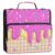 Ice Cream Zipper 3 Ring Binder Bag with Shoulder Strap for School