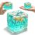 Ice Cube Squishy, Ice Cube with Shell Stress Balls Inside Square Shape Anxiety Sensory Squishy Fidget Slow Rise Anxiety Relief Stress Cube Gift for Adults (Green Shells)