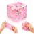 Ice Cube Squishy with Marine Shells Inside, Squeeze Stress Cube for Anxiety Relief, Soft Squishy Fidget Toys for Adults, Sensory Gel Ball for Birthday Gift, Desk Accessory (Island Pink)