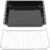 ICQN 42.2 x 37 cm Baking Trays & Grid Set, 4.5 cm Deep Enamelled Grease Pan