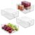 iDesign Divided Pantry Bin with Handles, Set of 4, Clear