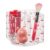 iDesign Rotating Makeup Organizer – Plastic Lazy Susan for Cosmetics & Skincare – Clear/Red