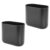 iDesign Small Slim Plastic Bathroom Trash Can, 2-Pack, Gray