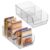 iDesign Stackable 3-Section Divided Storage Bin, Set of 2, Clear