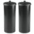 iDesign Toilet Paper Canister with Lid – Freestanding Holder for 3 Rolls – Set of 2 – Matte Black