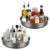 Idymere 2PCS Lazy Susan Turntable Organizer for Cabinet, 9.84” Metal Rotating Spinning Spice Rack Tray, Round Lazy Susan Kitchen Dining Counter Decor for Pantry Table Top, Fridge, Bathroom Vanity