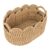 iEGrow Paper Rope Scalloped Basket, Set of 2 Woven Storage Wicker Baskets with Handle for Organizing and Shelves, Cute Boho Oval Baby Baskets for Decor, Towel, Toys, Nursery, Book, Gift Natural