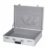 IEUDNS Aluminum Storage Case Portable Lock Box Organizer With Double Combination Locks Reinforced Aluminum Lining Mesh Pocket suitable for home use office organization travel, Silver, L P-lock