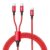IFLASH Dual Port USB C Splitter Charging Cable – Power up to Two USB C Devices At Once from a Single USB Type C Port – Compatible with iPhone 17 16 15 Samsung Galaxy S25 S24 S23 Series (Red)