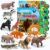iGRATENS Safari Animals Figures Toys with Sound Books, 10PCS Realistic Jungle Animals Figures & Safari Animals Book with 10 Buttons, Zoo Animal Toys, Learning Toy for 3+ Year Old Boys, Girls, Kids