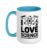 I Love Science Atom Microscope DNA Ceramic Mug, Blue/White, 15oz