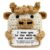 I Love You to the Moon and Back Crochet Highland Cow Gifts for Women Couples Girlfriend Mom, Handmade Emotional Support Pocket Gifts, Cute Desk Ornament for Anniversary Valentines Birthday Present