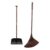 Indoor Broom and Dustpan Set Thick Bristle Wooden Handle