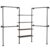 Industrial Pipe Clothing Rack with Double Hanging Rods Wall