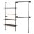 Industrial Pipe Clothing Rack with Double Hanging Rods Wall