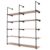 Industrial Wall Shelf 5 Tier 72 Inch Pipe Floating Mounted