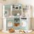 INFANS Corner Kids Kitchen Playset, Toddler Wooden Pretend Cooking Set with Lights Sounds Coffee Machine Washing Dishwasher, Stove Removable Sink Storage, Simulation Play Kitchen Toy