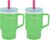 Infantino My 1st Tumbler, Durable Plastic Sippy Cup with Straw & Handle, Spill-Resistant, for On-The-Go, BPA-Free Transition Baby Cup, Green Apple (Pack of 2)