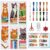INFUNLY 6 Pcs Cat Books Cross Stitch Bookmark Kit 3×8.5 Inch DIY Embroidery Bookmark Starter Kit for Adults with Pre Printed Orange and Grey Cat Books Pattern Felt Backing Floss for Book Lovers Gift