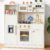 inFUNSAME Wooden Kids Play Kitchen with Lights and Sounds, 18 Accessories, Modern Design Kitchen Playset with Complete Play Areas,Gift for Girls & Boys(Ages 3+) (White)
