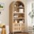 INNOD 72″ Tall Arched Bookshelf, 6 Tiers Arch Bookcase with Drawer, Farmhouse Book Shelf with Adjustable Shelves, Wooden Bookshelf with Open Display Shelves for Living Room, Office