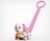 Interactive Push and Pull Along Dog Toy for Toddlers, ABC and 123 Learning, Music, Ages 1-3 (Pink)