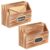 INTERWARM 2Pcs Mail Holder Wood Wall Mounted File Classification, Torched Pine Rack Rectangle Burly Storage Organizer for Office Letter Living Room Entryway, 11×7.6×4.8 Inch