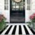 IOHOUZE 27.5×43 Striped Outdoor Door Mat, Washable Porch Rug, Black/White