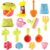 IOKUKI Sand Toys with Mesh Bag Including Sand Water Wheel, Beach Buckets, Shovels, Rakes, Molds, Outdoor Beach Toys Tool Kit for Kids, Toddlers, Boys and Girls (17 PCS) Age 3+