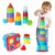 iPlay, iLearn Baby Stacking Cup Toy, Toddler Stackable Block w/Shape Sorter