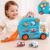 iPlay, iLearn Toddler Bus Toy W/ 3D Matching Puzzle & Car Slide, Baby Musical Push Go Car W/Sound, Montessori Learning Vehicle Match Game, Birthday Gift 18 24 Month 1 2 3 Year Old Infant Kid Boy Girl