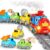 iPlay, iLearn Toddler Train Toy Set for Ages 1-3, 2-4, Kids Electronic Steam Train Tracks, Magnetic Construction Trucks, Light Sound Musical Choo Choo Train, Birthday Gift for 12 18 Months Boys Girls