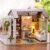 Irfora DIY Miniature Dollhouse Kit with Furniture and LED Lights for Birthday Gift DIY Dollhouse Miniature Kit
