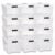 IRIS USA 12-Pack 40 Quart Stackable Storage Bins with Lids, Clear/White