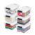 IRIS USA 13 Qt Storage Bins with Lids, 6 Pack, Clear/White