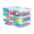 IRIS USA 2 Qt. Craft Storage Bins with Lids, 6-Pack, |Made in USA|, Clip Box, Small Plastic Sensory Bin Tote Organizer Containers for Art Supplies, Paper, & Office, Stackable – Clear/Seafoam Blue