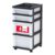 IRIS USA Plastic Drawer Storage Organizer Rolling Cart, with Wheels Casters, 4-Drawers, for Classroom Art Craft Supplies Dresser Closet Bathroom Laundry Room, Black/Pearl