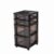 IRIS USA Plastic Drawer Storage Organizer Rolling Cart, with Wheels Casters, 4-Drawers, for Classroom Art Craft Supplies Dresser Closet Bathroom Laundry Room, Black/Gray