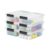 IRIS USA Storage Bins with Lids |Made in USA| 2 Qt – (6-Pack) – Clear/Black