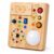 IRUPEN Montessori Busy Board for Toddlers 1-3 Year Old, Sensory Activity Toys for Baby Aged 1 2 3 Years Old with LED Light Switches, Wooden Travel Toys for Boys Girls Gift (Tap Light Busy Board)