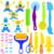 iShyan Dough Play Tools for Kids,35pcs Clay Tools Play Accessories with Cutters, Roller, Rolling Pins, Safety Scissors, Plastic Knife, Dough Body Part